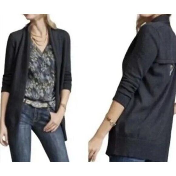 CAbi Victoria Keyhole Knit Cardigan Sweater Black Size Medium - Picture 1 of 6